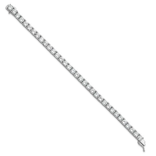 Sterling Shimmer Sterling Silver Rhodium-plated 5mm CZ Tennis Bracelet