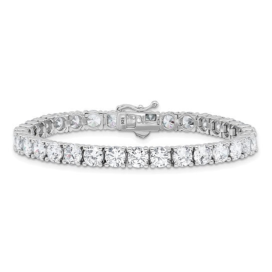 Sterling Shimmer Sterling Silver Rhodium-plated 5mm CZ Tennis Bracelet