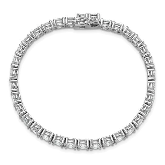 Sterling Shimmer Sterling Silver Rhodium-plated 5mm CZ Tennis Bracelet