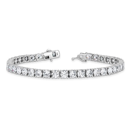 Sterling Shimmer Sterling Silver Rhodium-plated 5mm CZ Tennis Bracelet