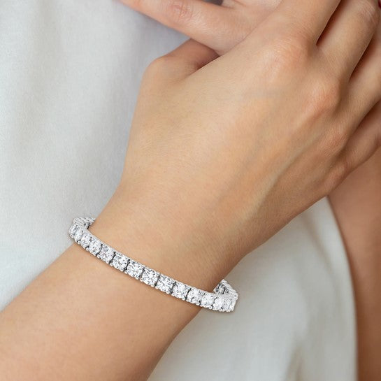 Sterling Shimmer Sterling Silver Rhodium-plated 5mm CZ Tennis Bracelet