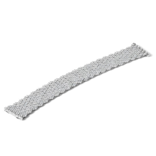 Sterling Shimmer Sterling Silver Rhodium-Plated CZ Mesh Bracelet – 6.75”