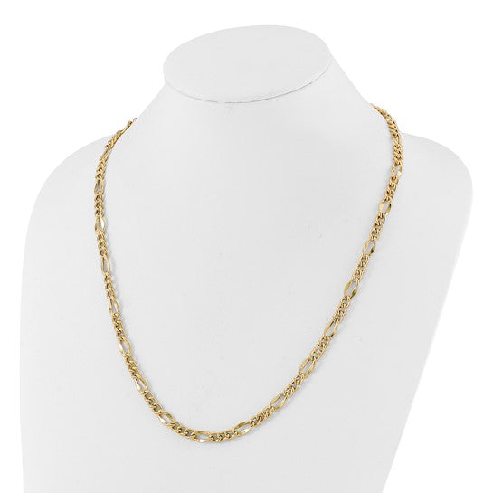 14k Gold 6.7mm Figaro Chain, 24.5 inches long