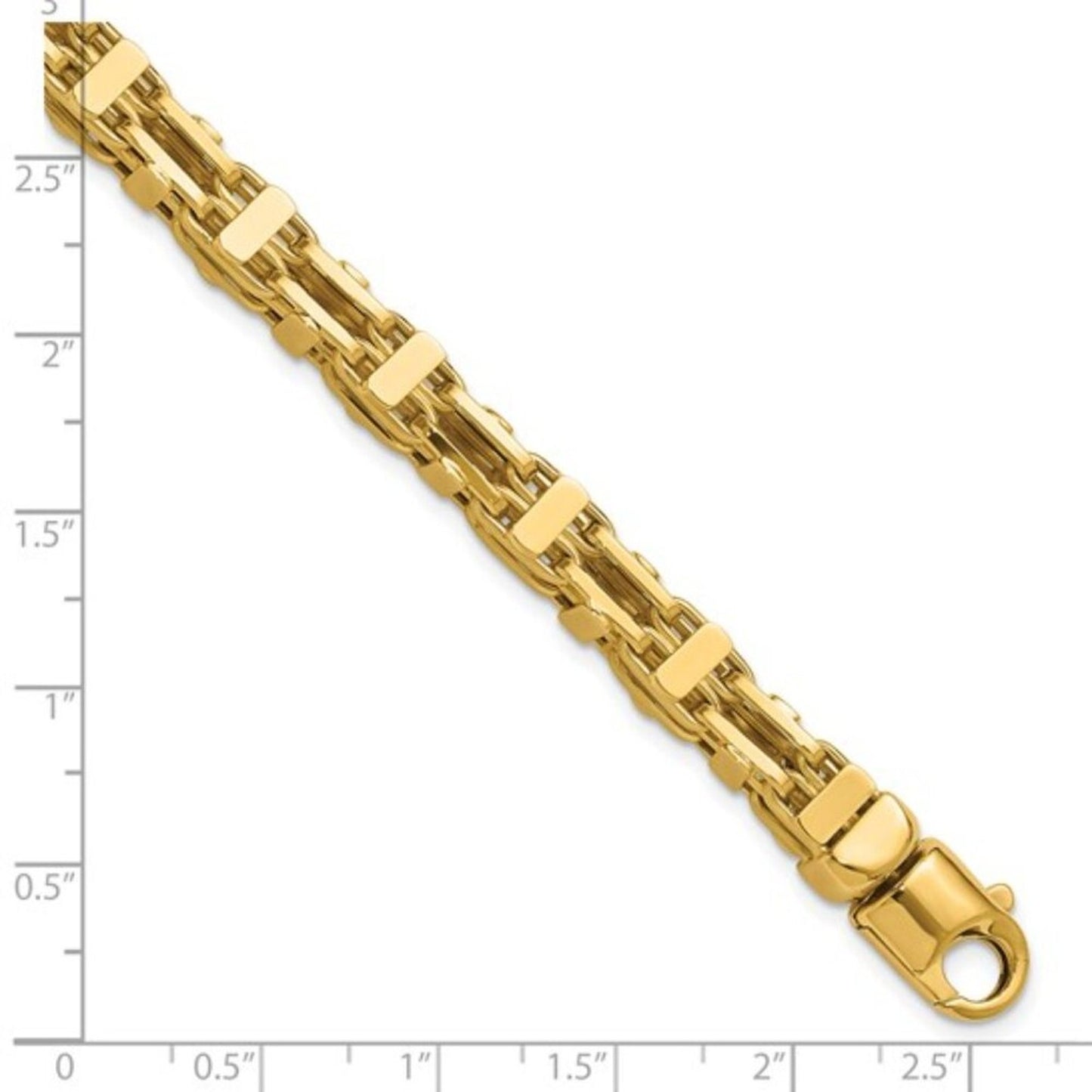 Leslie’s 14K Yellow Gold Polished Link Men's Bracelet | 8.5” | 21.18g | Made in Italy