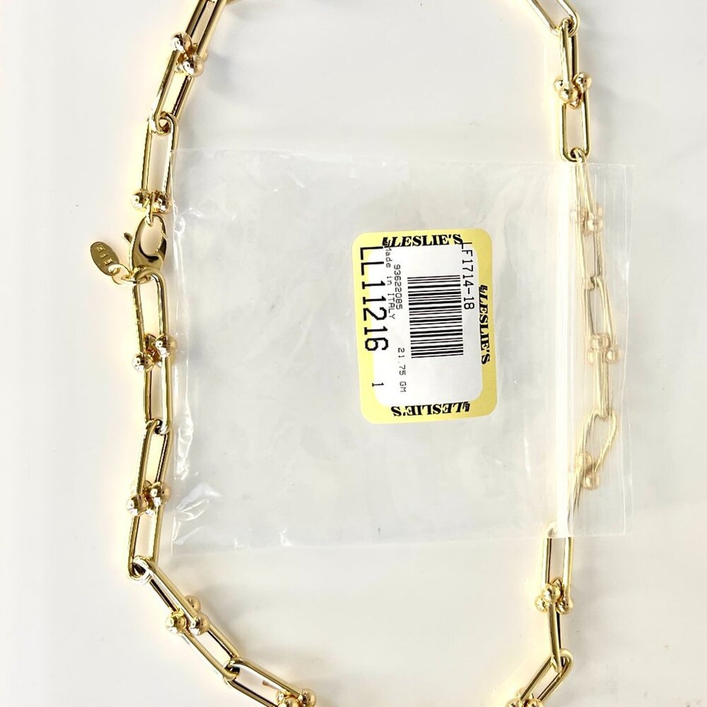 New 14K Gold Polished Fancy Open Link Necklace, By Leslies Jewelry