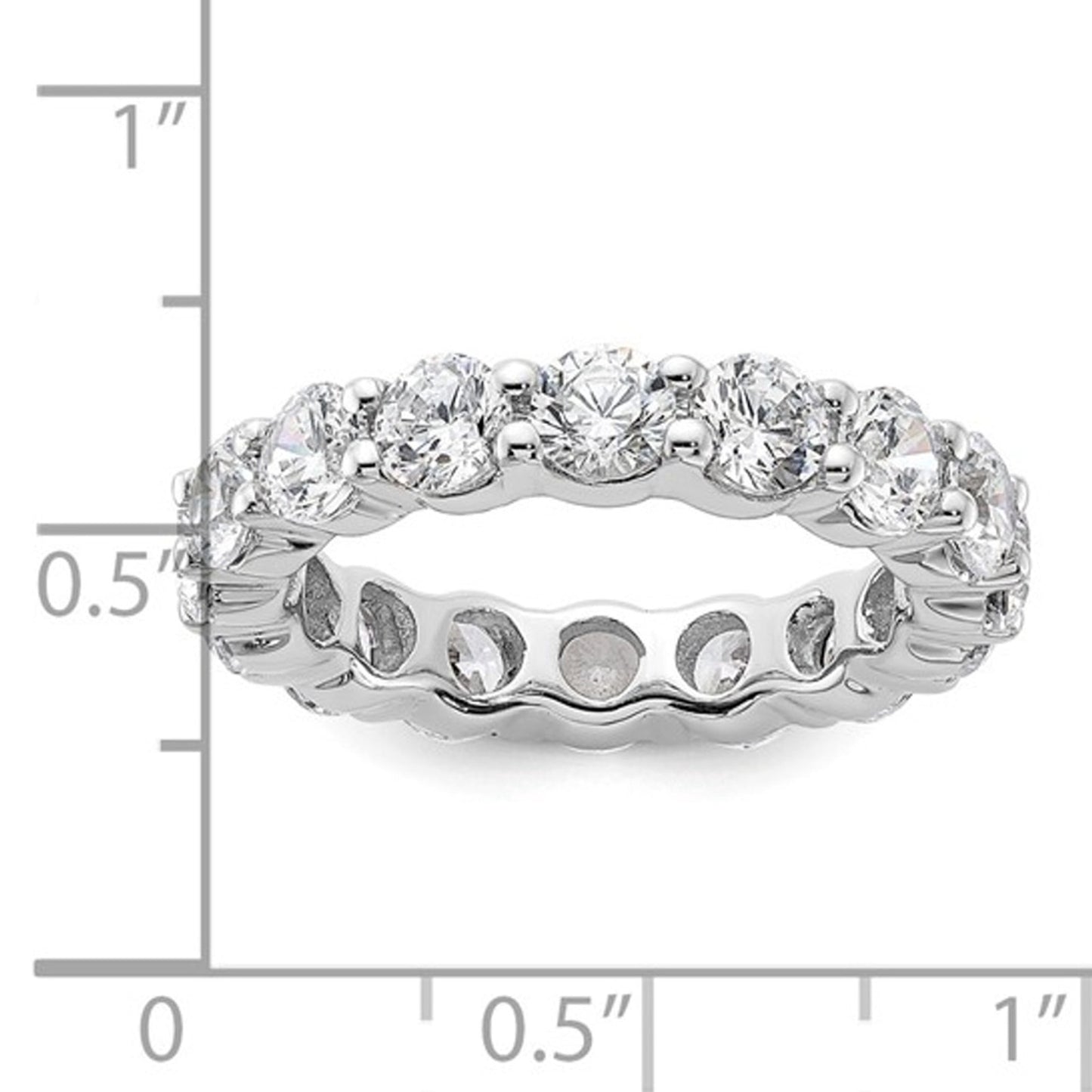 Shop 14K White Gold Eternity Band with 4 carats of natural SI2-I1 (H/I) diamonds