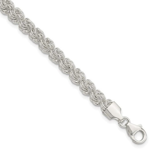 Sterling Silver Polished Love Knot Link Bracelet - 7.5” New