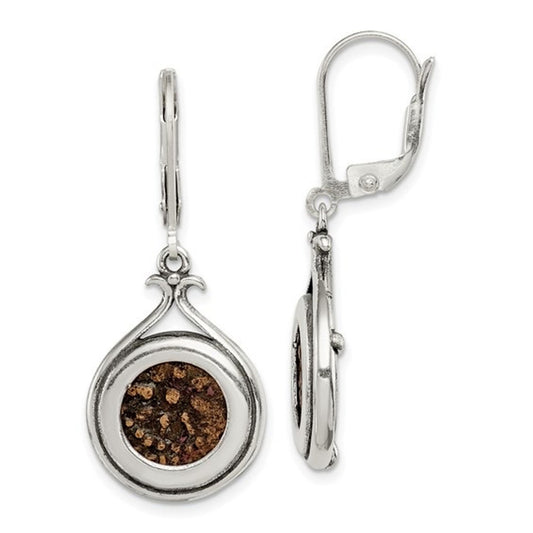 Ancient Coins Sterling Silver and Bronze Widow's Mite Coin Dangle Earrings**