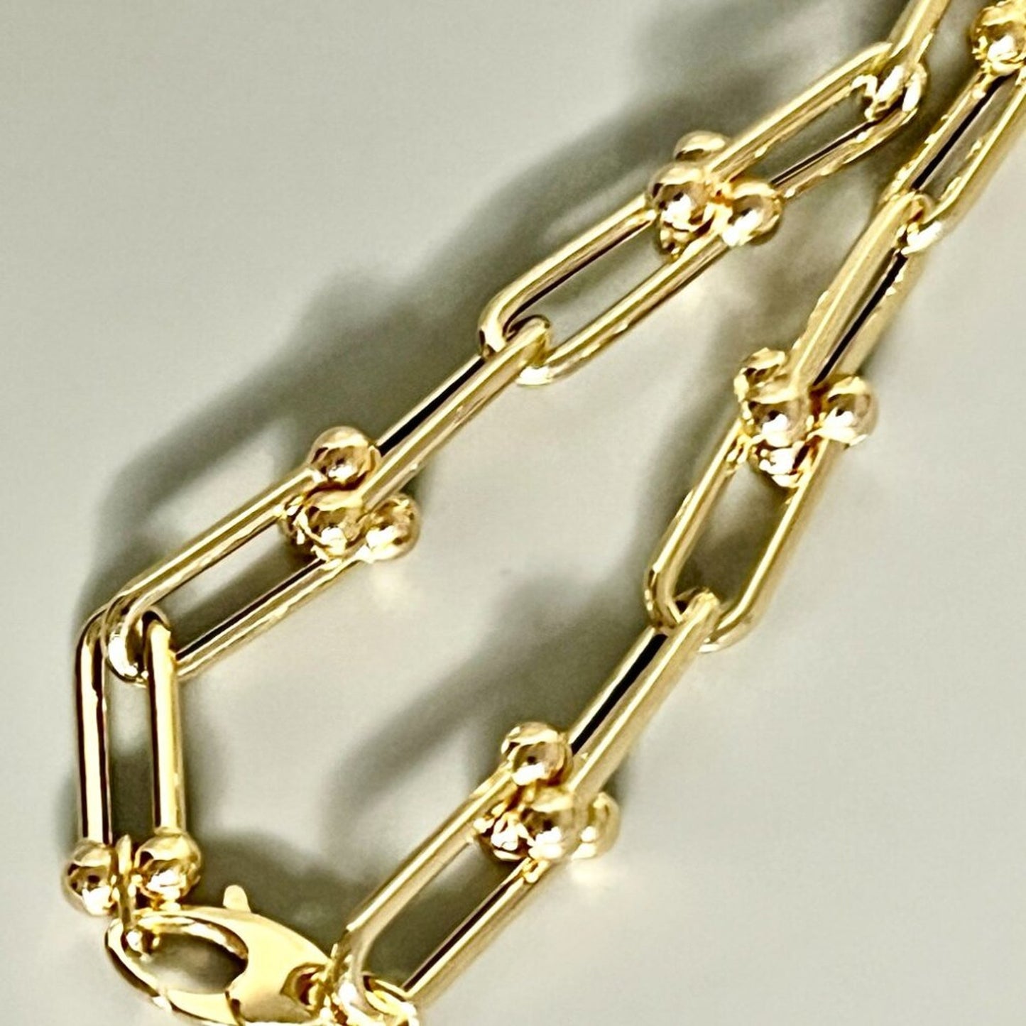 New 14K Gold Polished Fancy Open Link Necklace, By Leslies Jewelry