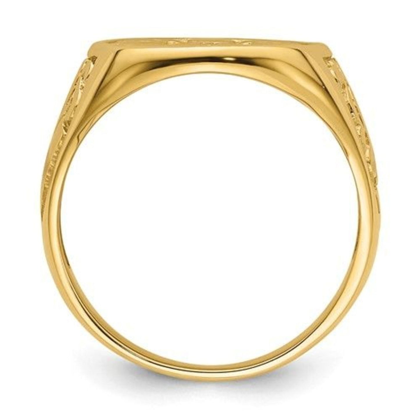 10k Men's Polished and Grooved (Not Enameled) Masonic Ring