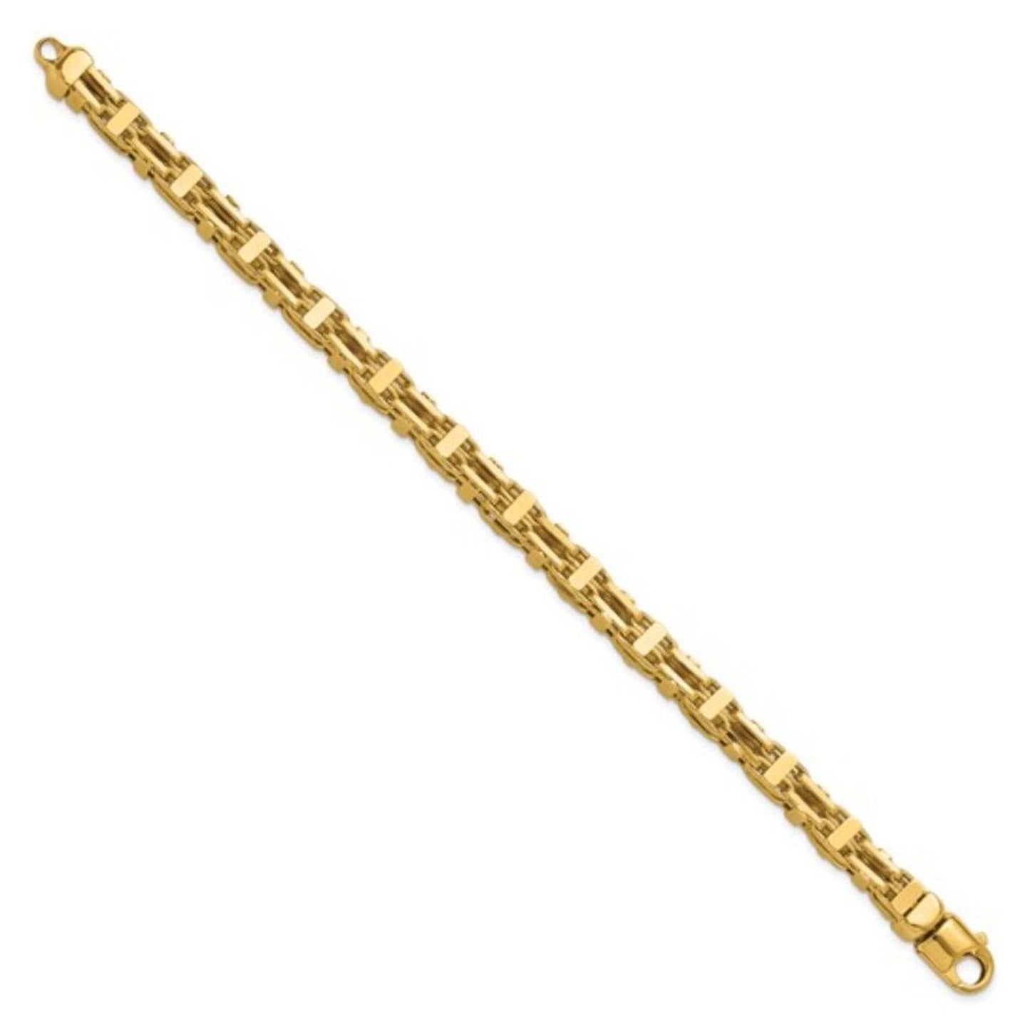 Leslie’s 14K Yellow Gold Polished Link Men's Bracelet | 8.5” | 21.18g | Made in Italy