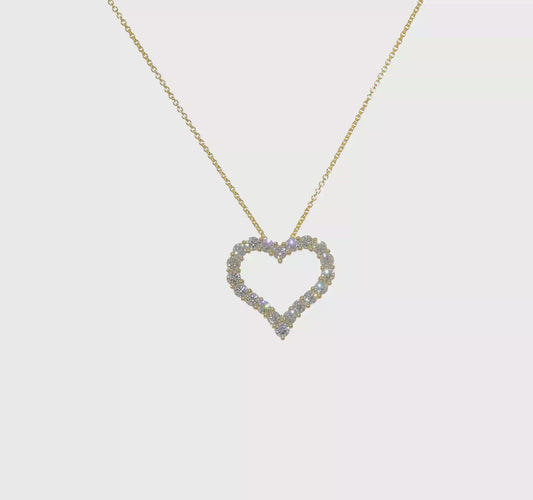 True Origin 14K Rose Gold 1 carat Lab Grown Diamond Open Heart Necklace