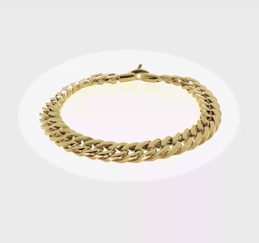 14k Gold Men's Cuban Link Bracelet, made in Italy