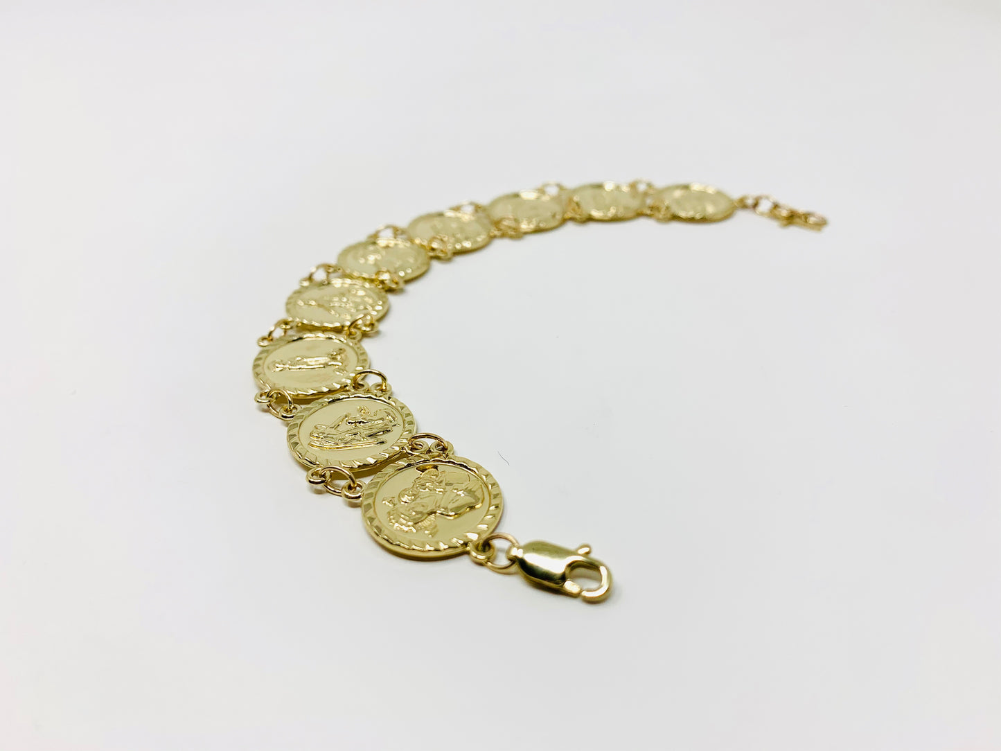 10k or 14k Gold Traditional Saints Bracelet
