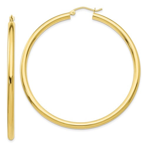 10k Gold Large Classic Hoop Earrings: Stylish and Durable