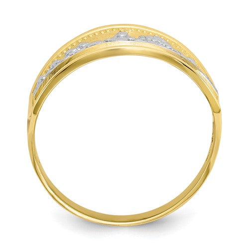 10k and Rhodium Ladies Last Supper Ring