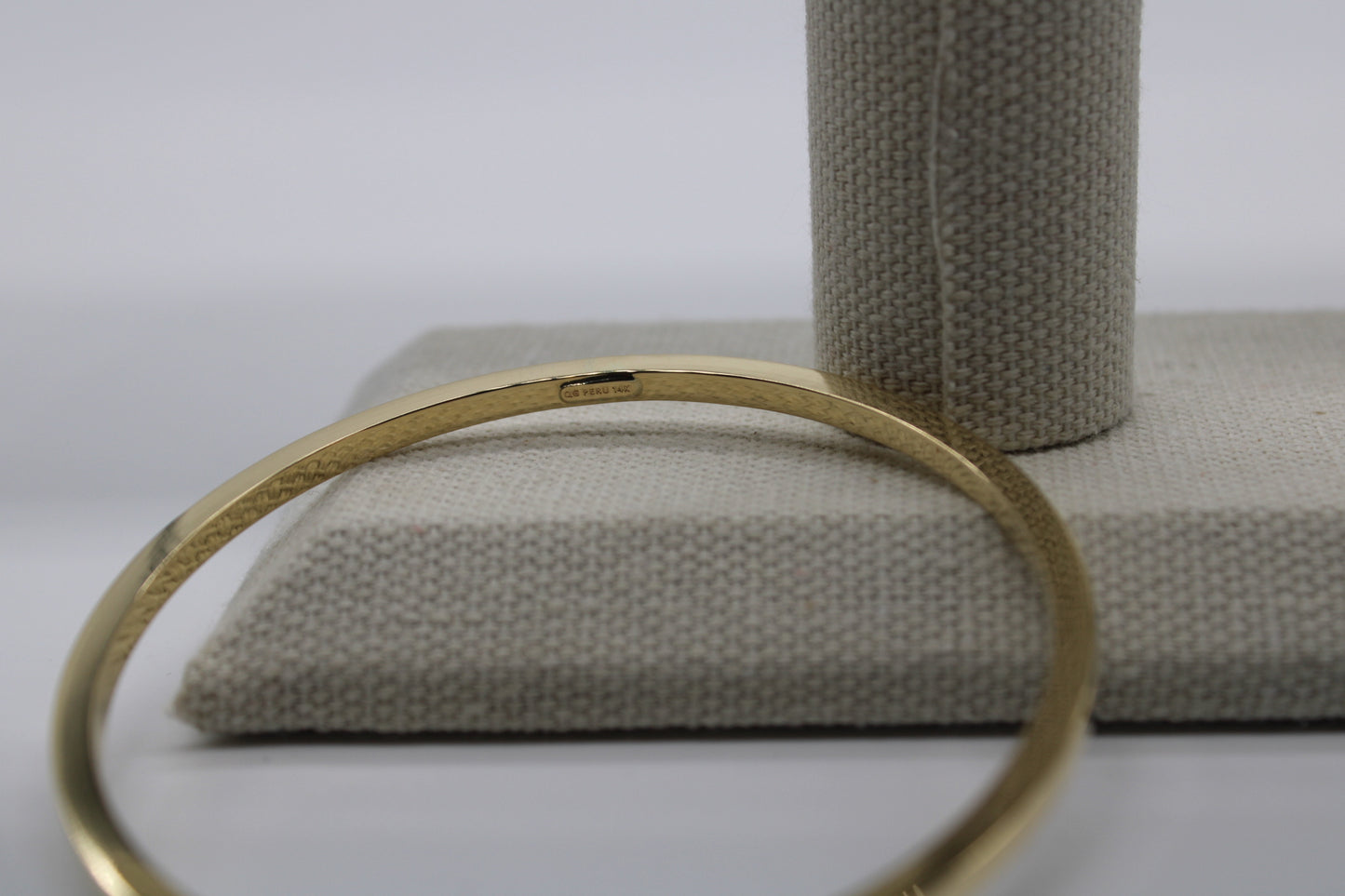 14k Gold Bangle, 3mm wide.