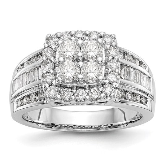 Cluster Diamond Engagement Ring