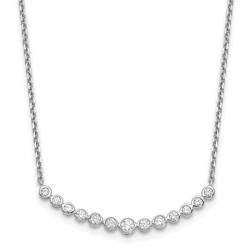 14k White Gold 1/2cttw Diamond Bar Necklace