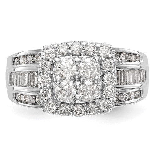 Cluster Diamond Engagement Ring