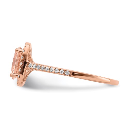 14k Rose Gold Engagement Rings and Wedding Band Set