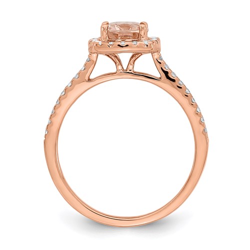 14k Rose Gold Engagement Rings and Wedding Band Set