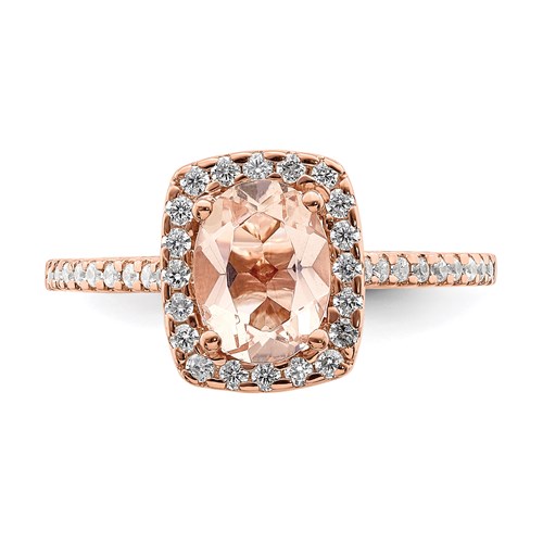 14k Rose Gold Engagement Rings and Wedding Band Set