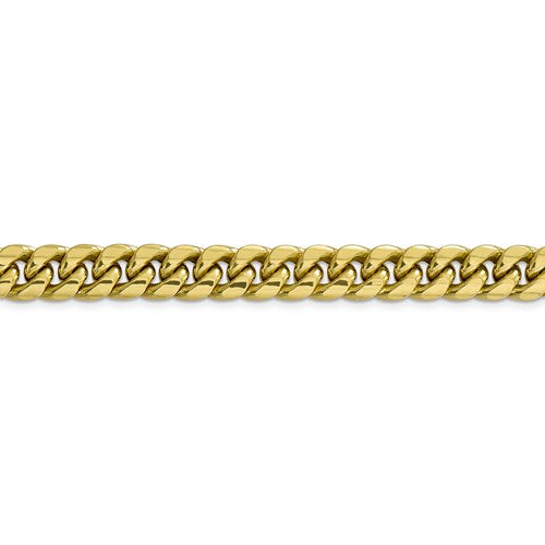 10k Yellow Gold Miami Cuban Curb Link 24" chain, 9.3mm wide