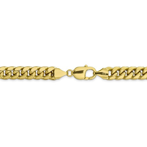 10k Yellow Gold Miami Cuban Curb Link 24" chain, 9.3mm wide