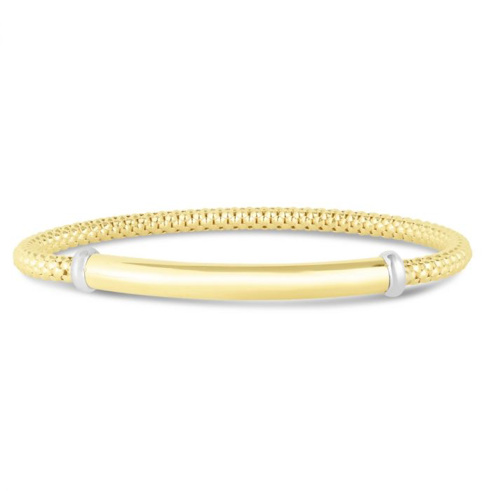 14K GOLD POPCORN STRETCH BAR BRACELET by Phillip Gavriel