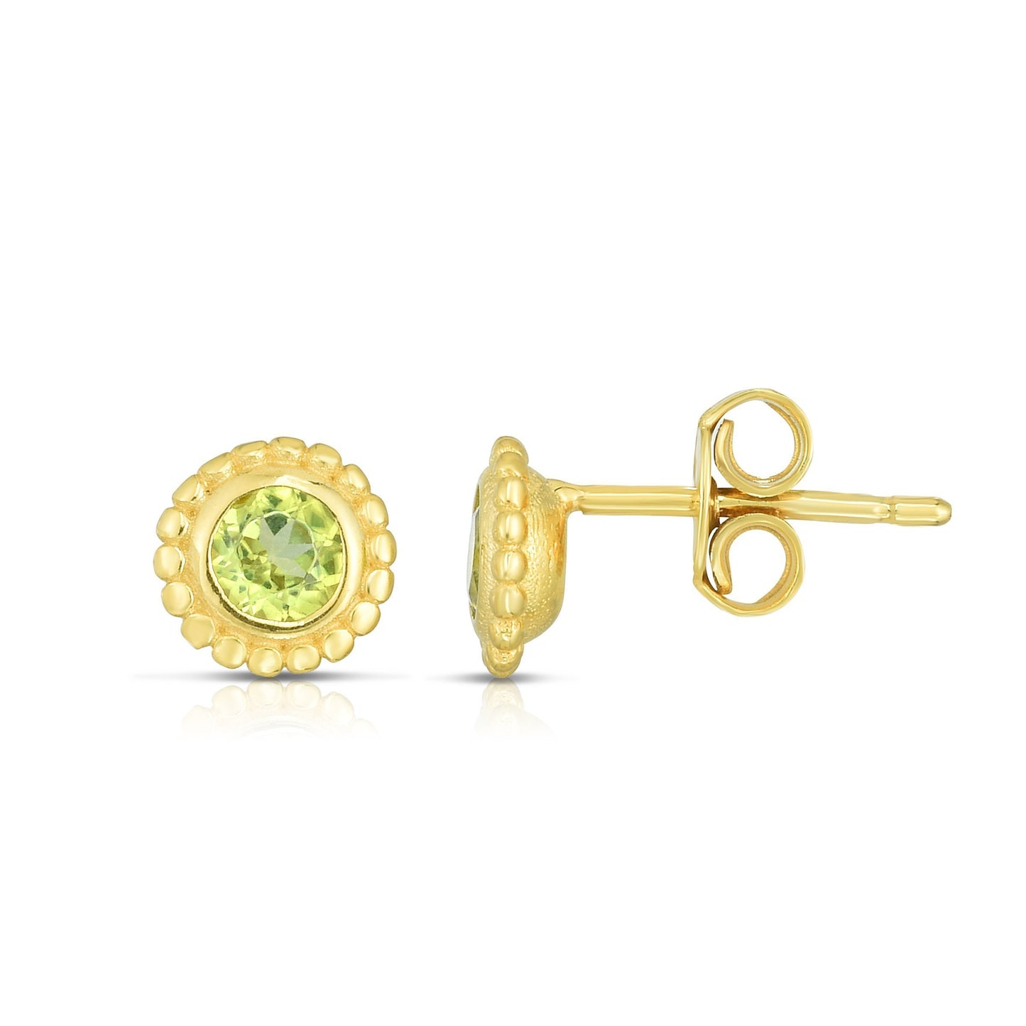 14K Gold Popcorn Gemstone Studs