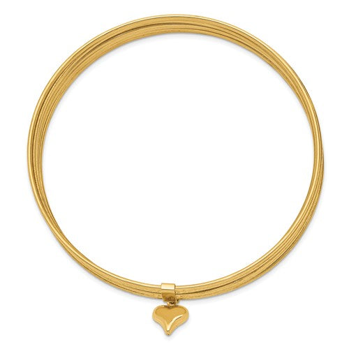14k Gold Set of Seven Oversized Textured Bangles a/k/a Seminario Bangles