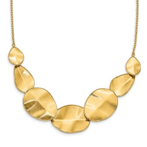 14k Polished Fancy Cable Link Necklace. 16.5 inches plus 2 inch extension