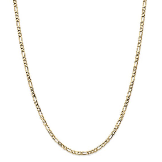 14K 20 inch 3.5mm Semi-Solid Figaro with Lobster Clasp Chain