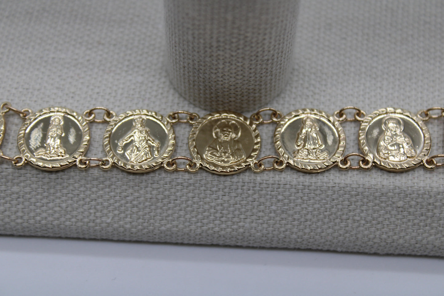 10k or 14k Gold Traditional Saints Bracelet