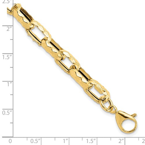 Leslie's 14K Polished Hammered Graduated Open Link Bracelet