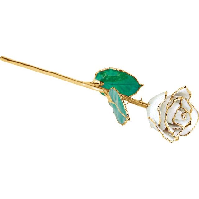 Laquered Birthstone Colored Roses with 24k Gold Trim