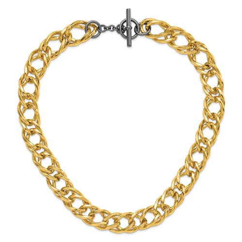 Authentic Diego Massimo Gold Chunky Link Necklace, Made in Italy