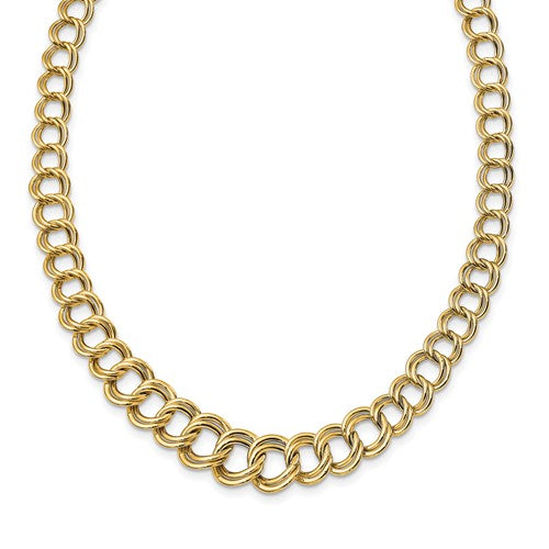 Leslie's 14K Polished Graduated Double Link Necklace