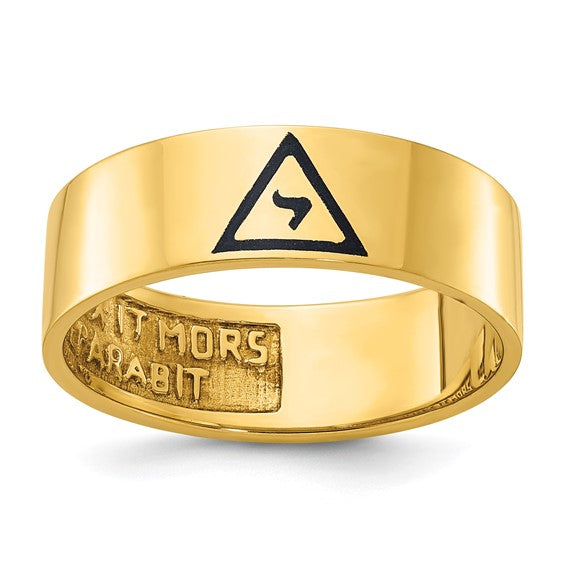 14k Polished Enameled Masonic Virtus Junxit Men's Ring