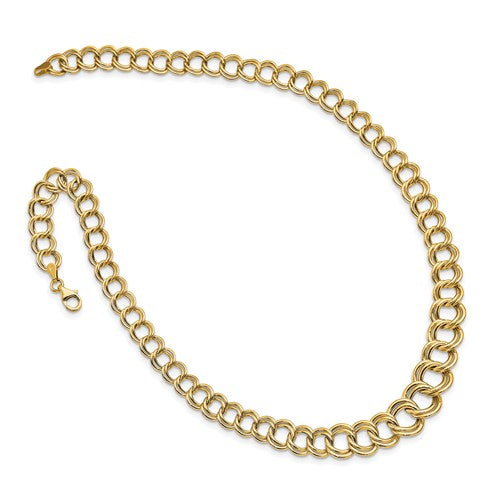Leslie's 14K Polished Graduated Double Link Necklace