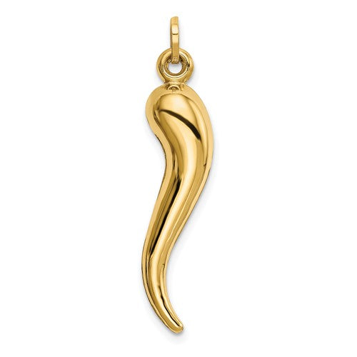 14k 3D Italian Horn Charm
