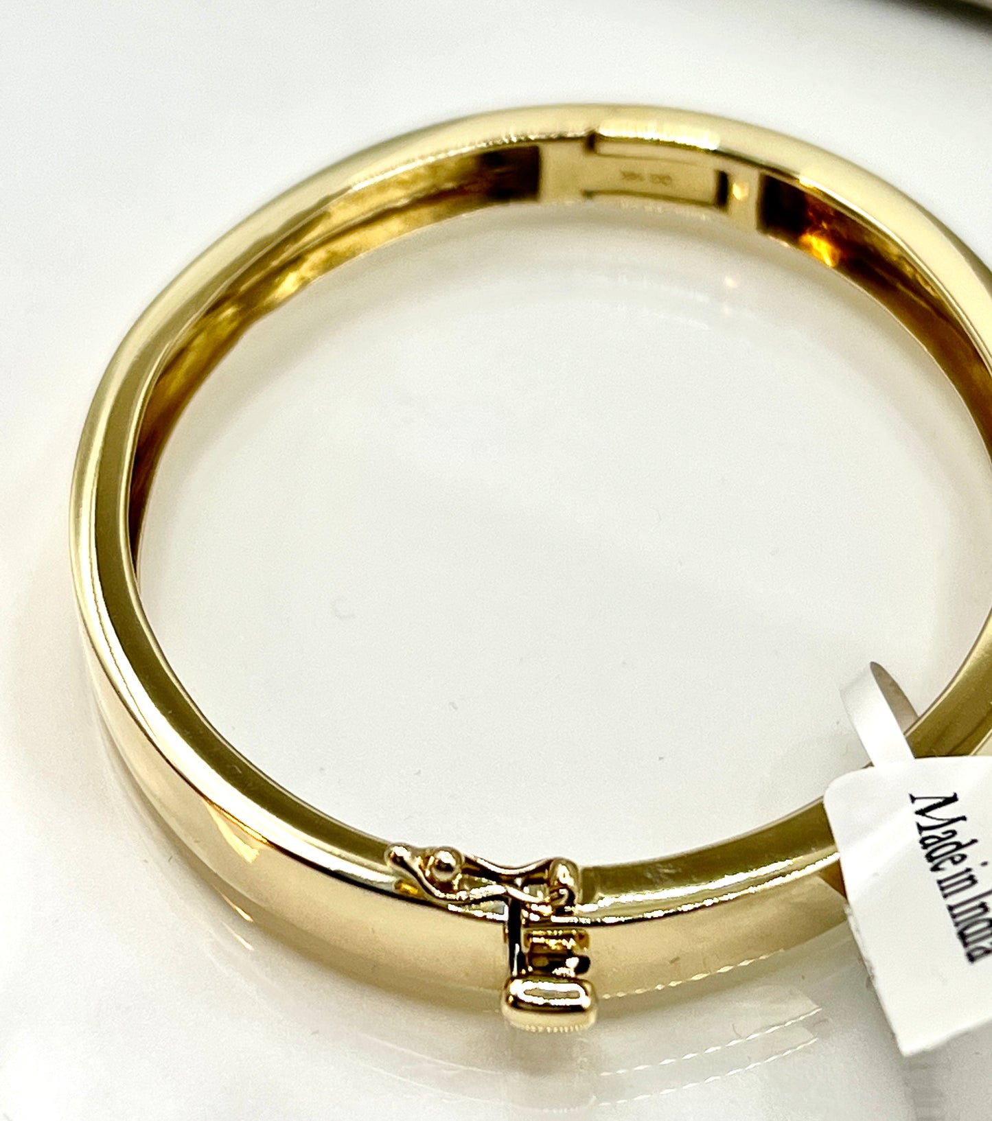 14k 3.6mm Polished Solid Hinged Bangle Bracelet