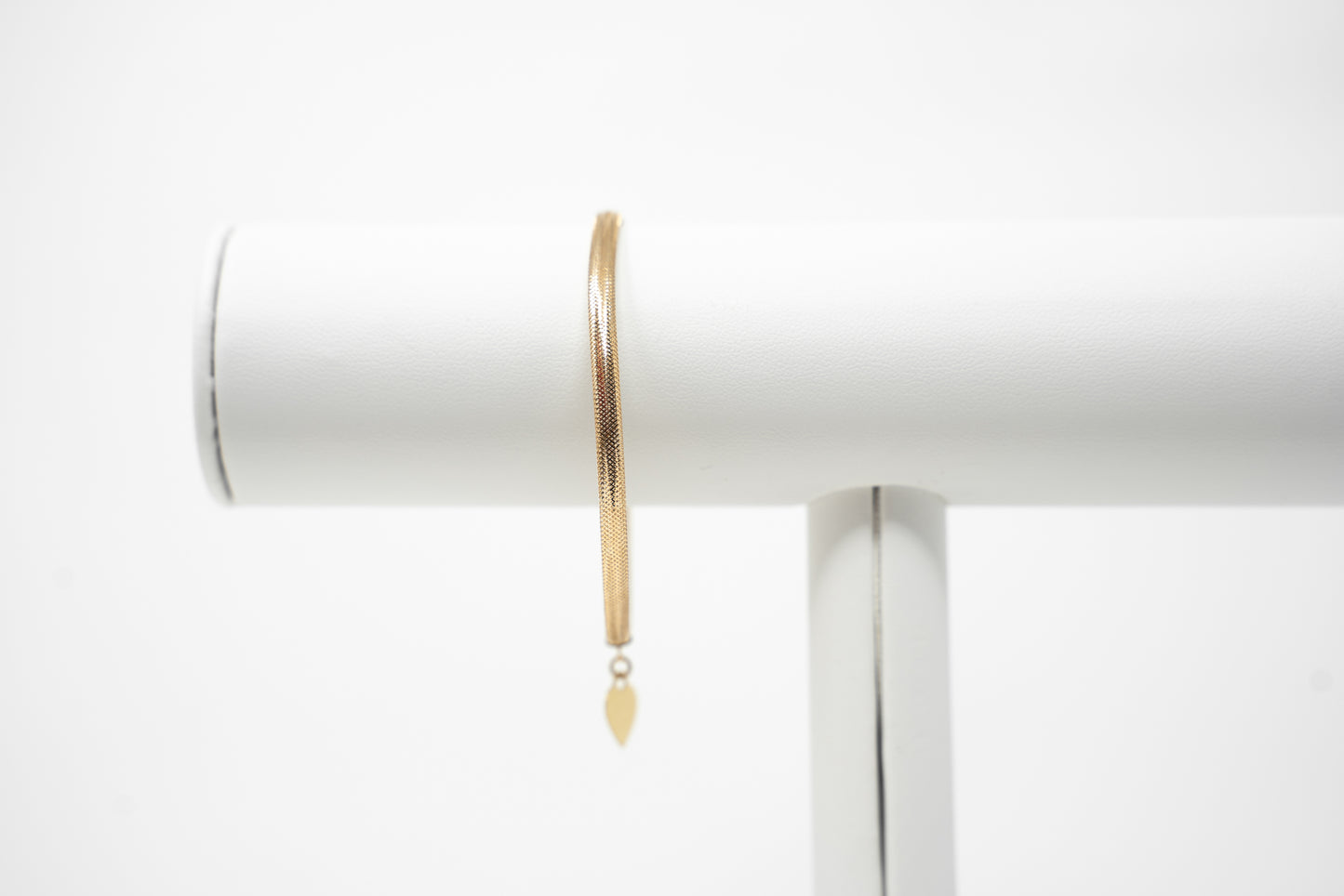 14k Gold Stretch Heart Tag Bracelet