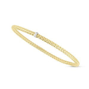 14K GOLD POPCORN STRETCH 3MM BRACELET by Phillip Gavriel