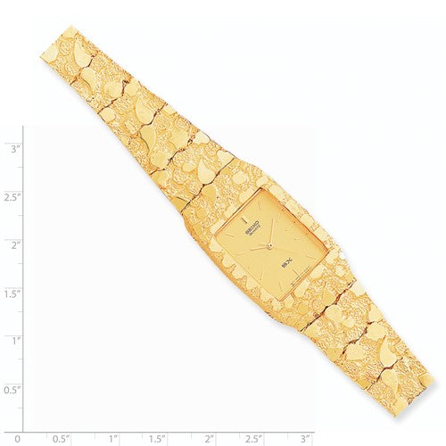 10k Gold Nugget Watch with Champagne Dial