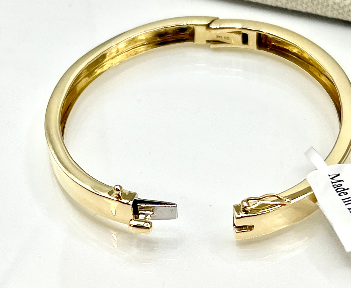 14k 3.6mm Polished Solid Hinged Bangle Bracelet