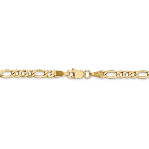 14K 20 inch 3.5mm Semi-Solid Figaro with Lobster Clasp Chain