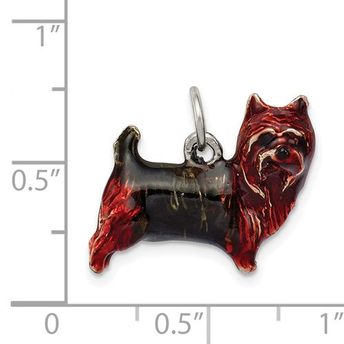 Sterling Silver Enameled Brown and Sable Cairn Terrier Charm