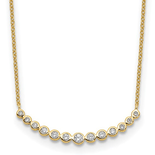 Colorless Lab Grown Diamond Curve Bar Necklace